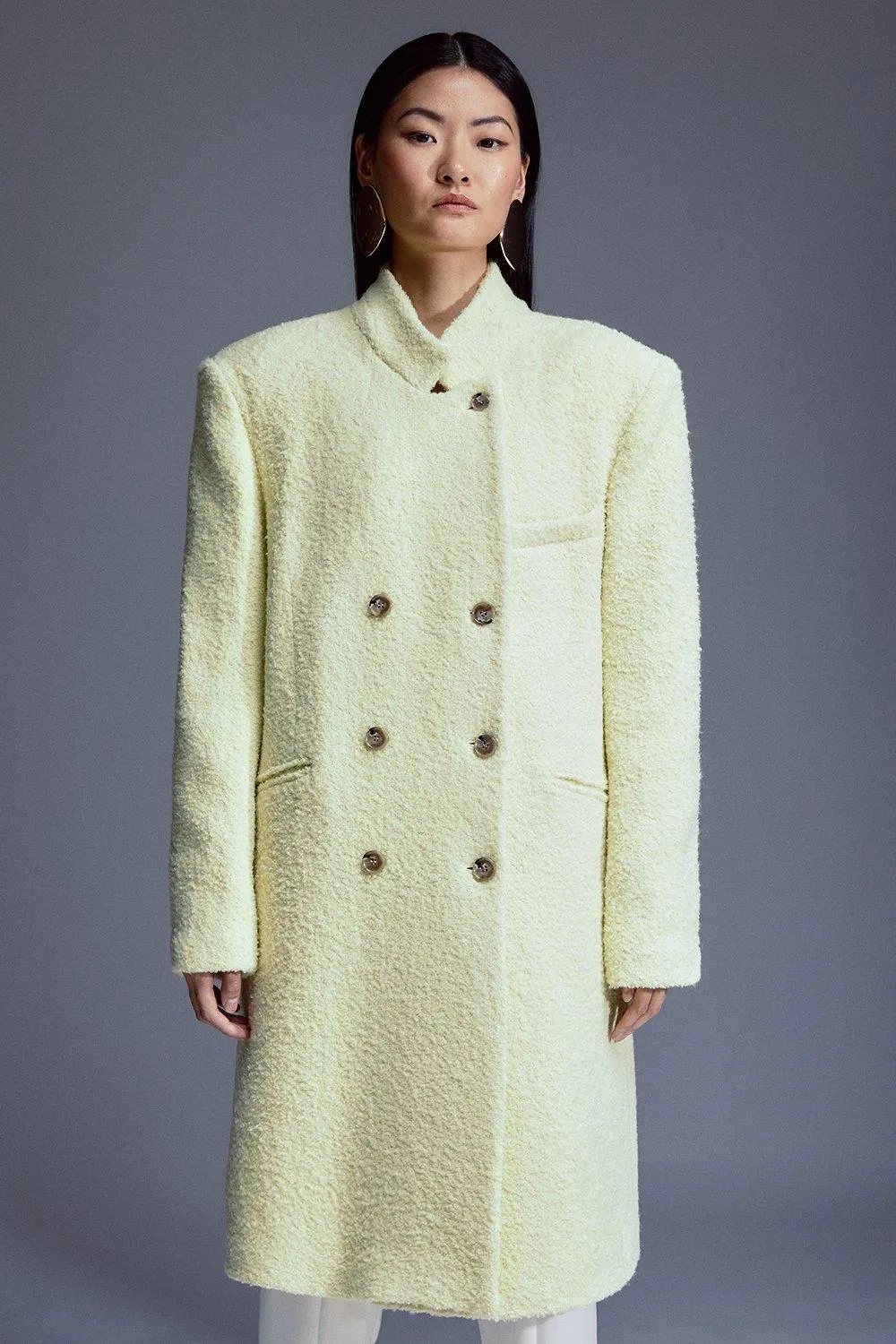 18.01 Boucle Modern Overcoat | Karen Millen