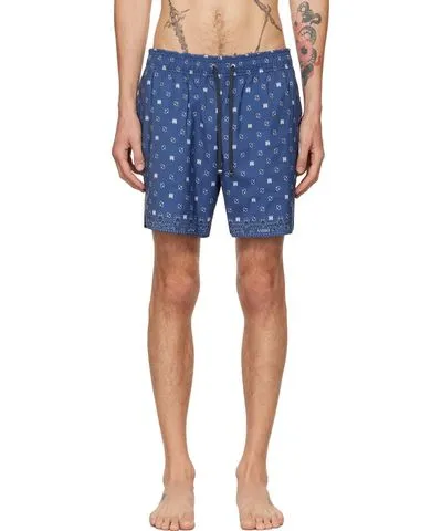 Amiri Blue MA Paisley Swim Shorts