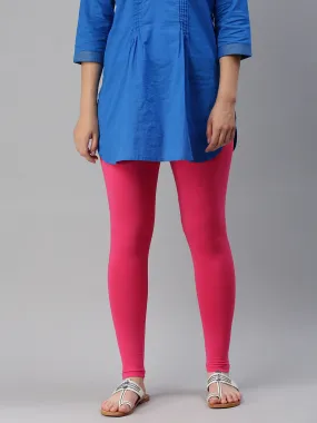 Ankle Length Leggings Cotton-Light Fuchsia