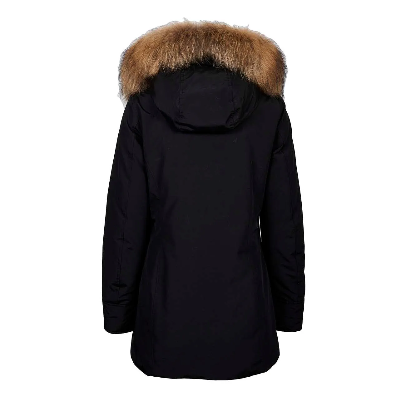 ARCTIC PARKA CON CAPPUCCIO FISSO E PELO STACCABILE Donna Nero