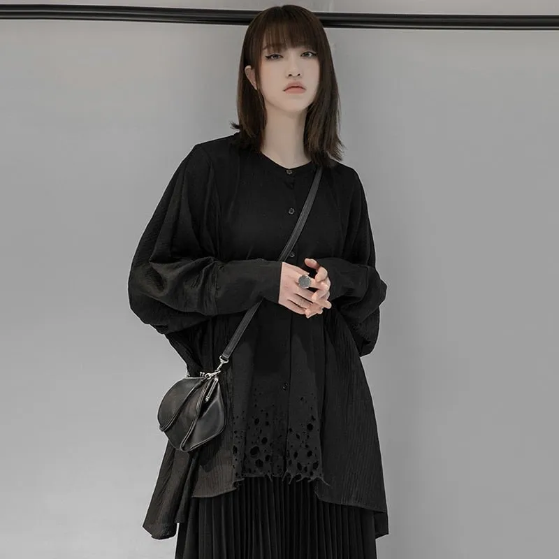 Asami Loose Long Sleeve Irregular Shirt