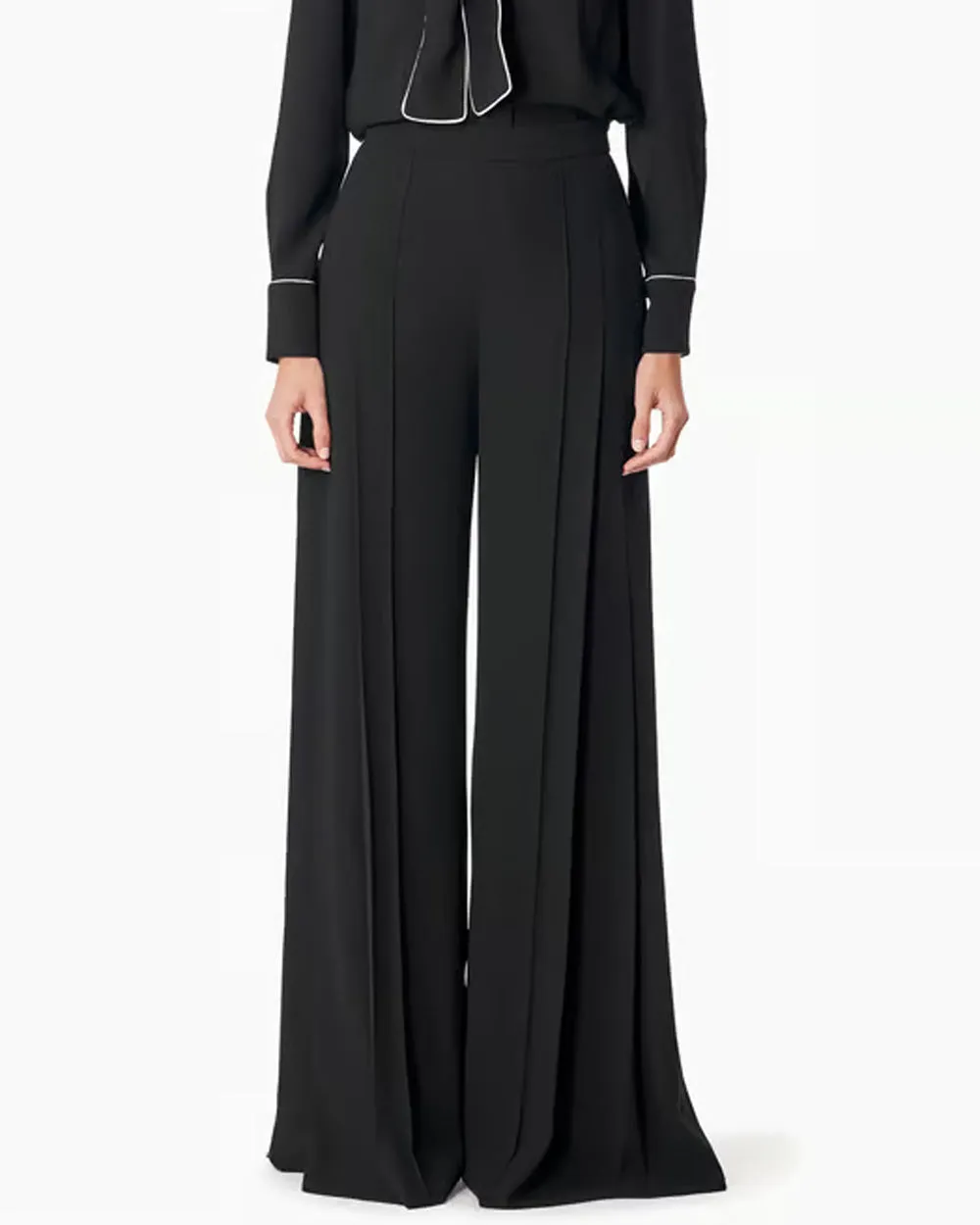 Black Pearl Pleated Wide Leg Pant