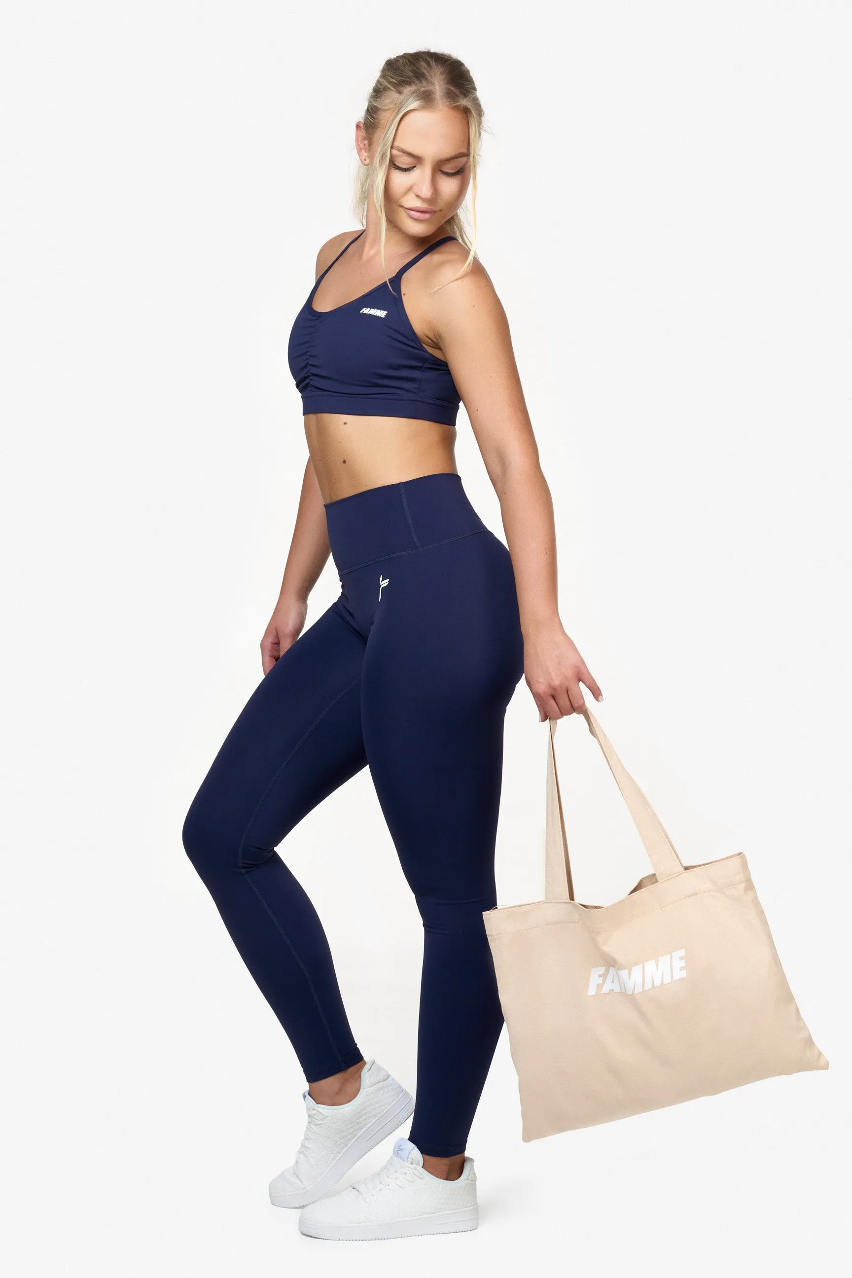 Blue Scrunch Leggings