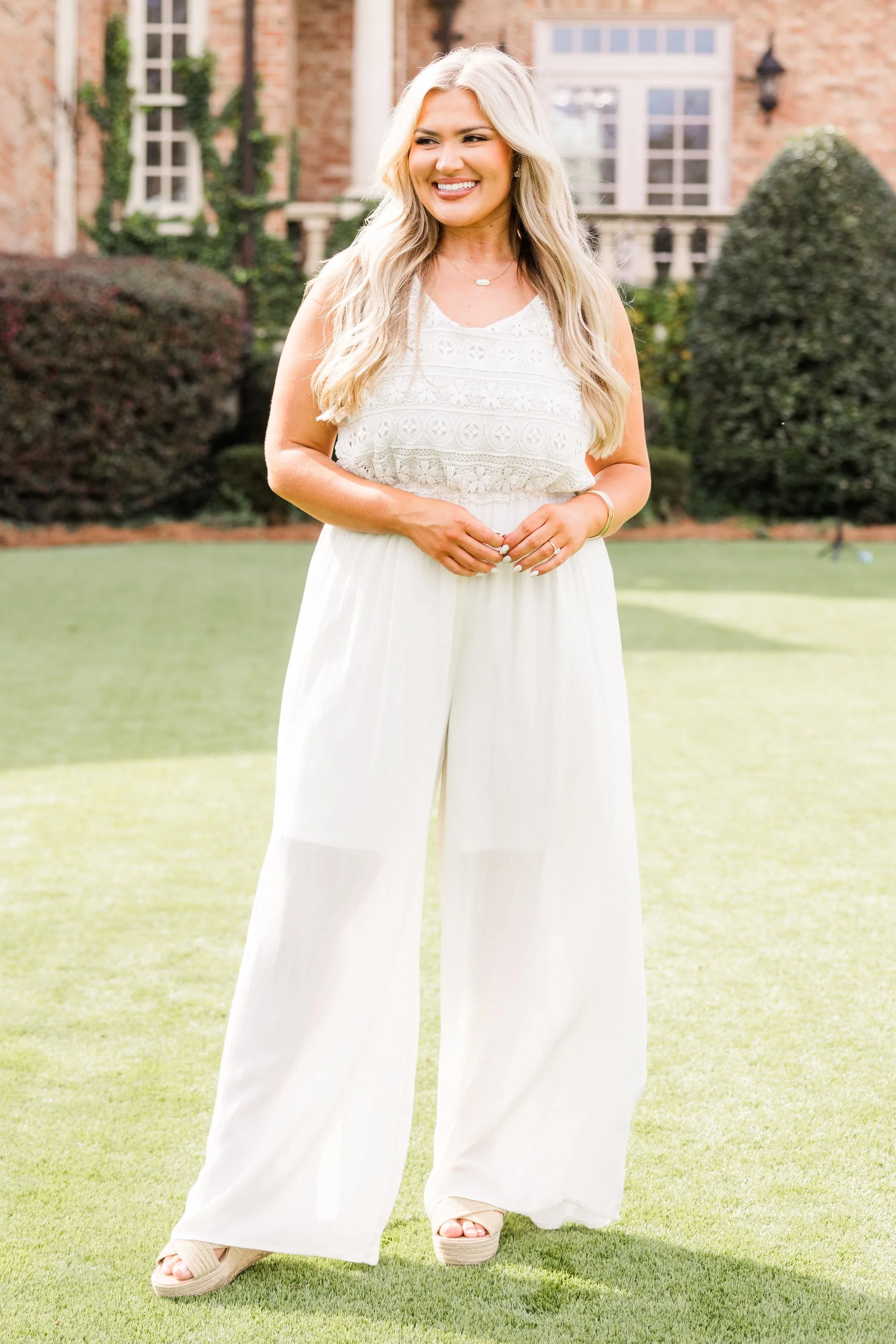 Boho In Lace Jumpsuit, White