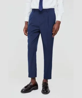 boohoo Mens Fixed Waist Pleat Front Tapered Tailored Pants