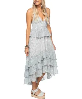 BuddyLove Georgia Ruffled Dress In Grey Scale