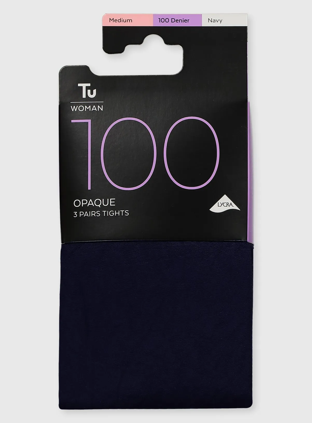 Buy Navy 100 Denier Opaque Tights 3 Pack L | Tights | Tu