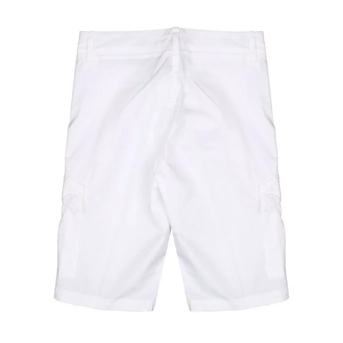 CARGO SHORTS IN STRETCH COTTON PATCH LOGO Kids White