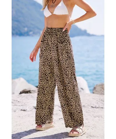 Cupshe Leopard Print Pocket Wide Leg Pants