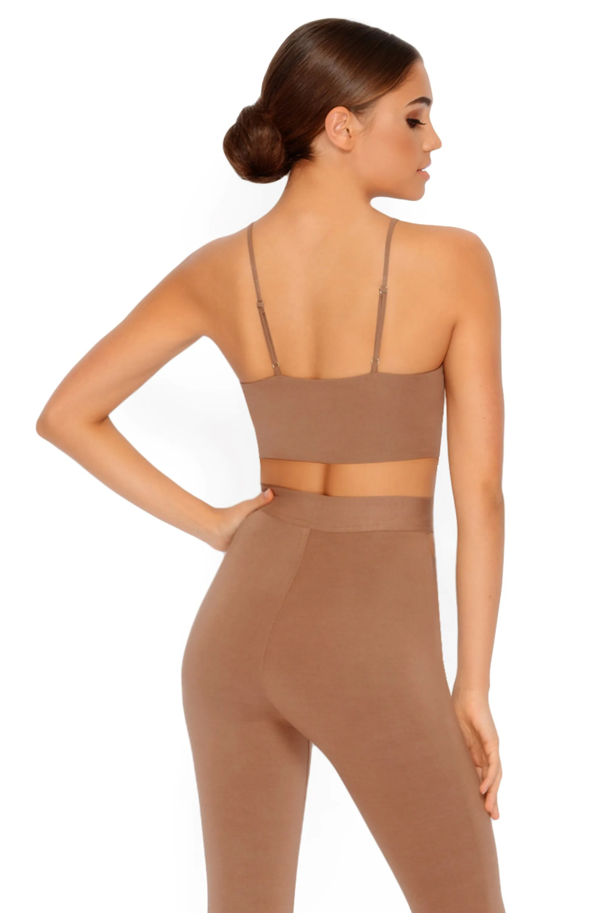 Cut Outta Here Cut Out Leggings in Brown