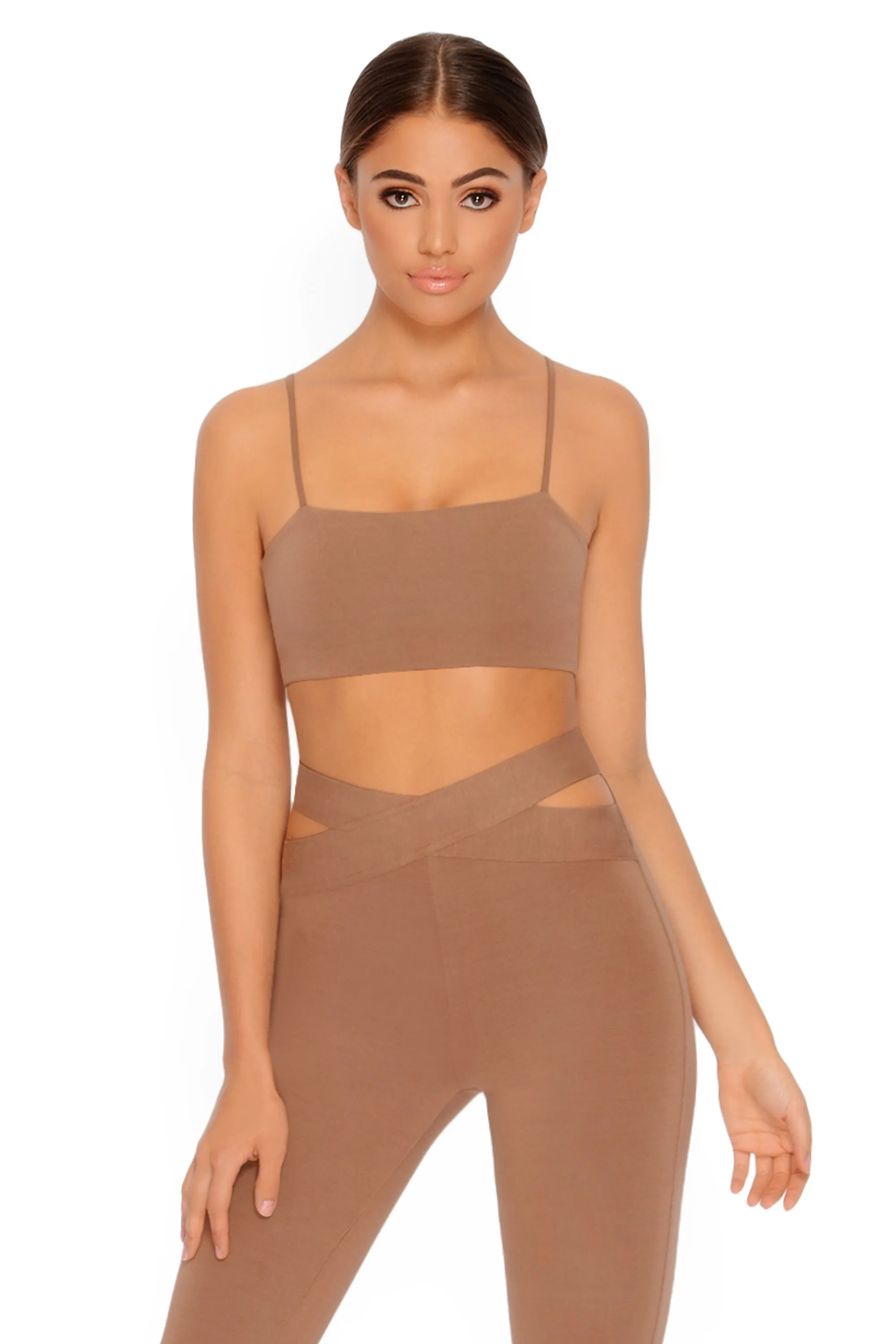 Cut Outta Here Cut Out Leggings in Brown