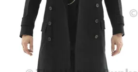 Edwardian Mens double breasted overcoat - BLACK