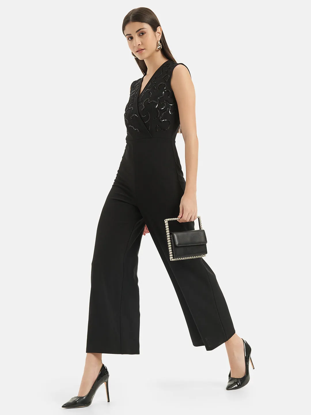 Embellished Sleeveless Jumpsuit