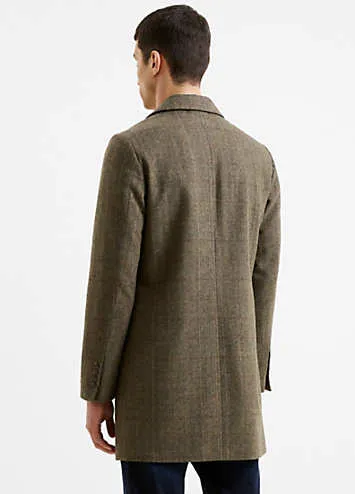 French Connection Single Breasted Herringbone Overcoat | Grattan