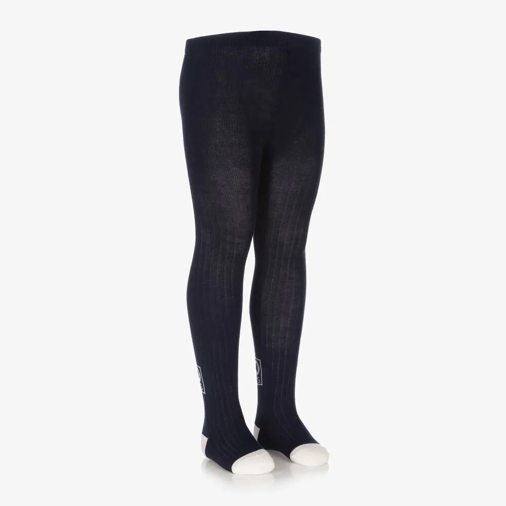 Girls Navy Blue Paris Tights