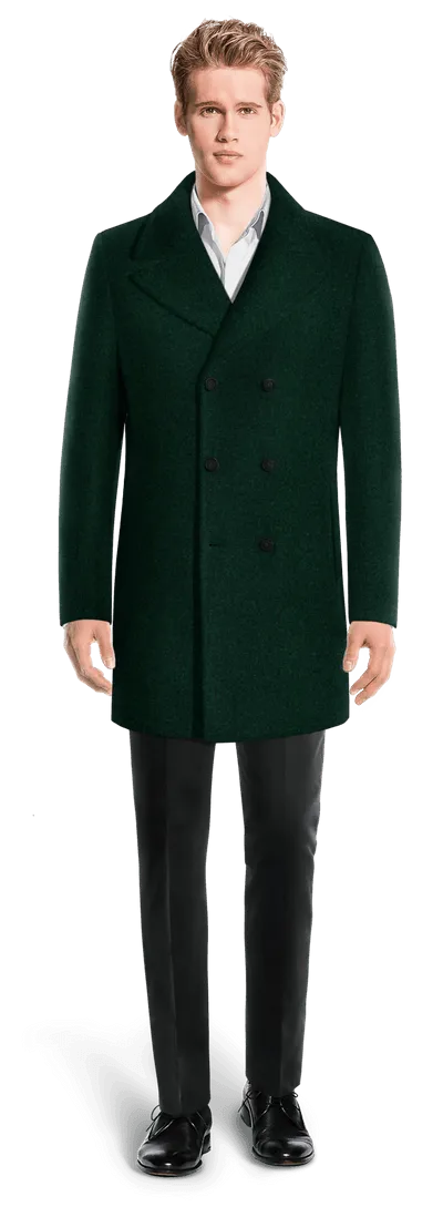 Green Double breasted overcoat