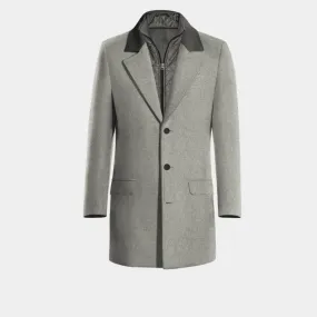 Grey Overcoat with contrasted Collar