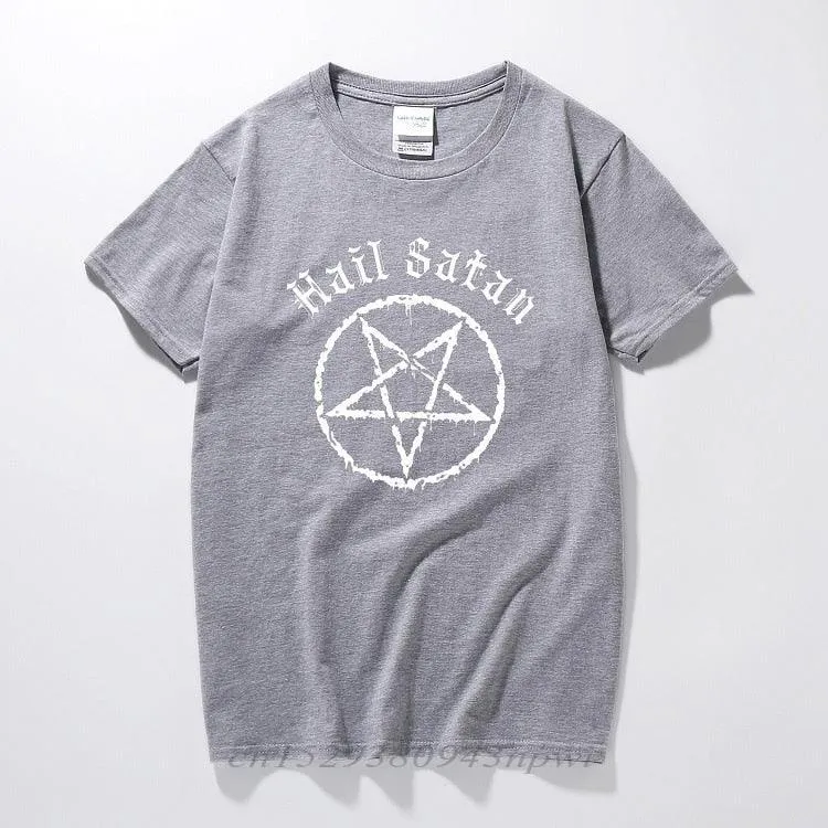 Hail Satan T-Shirt Pentagram rock goth unholy satanic