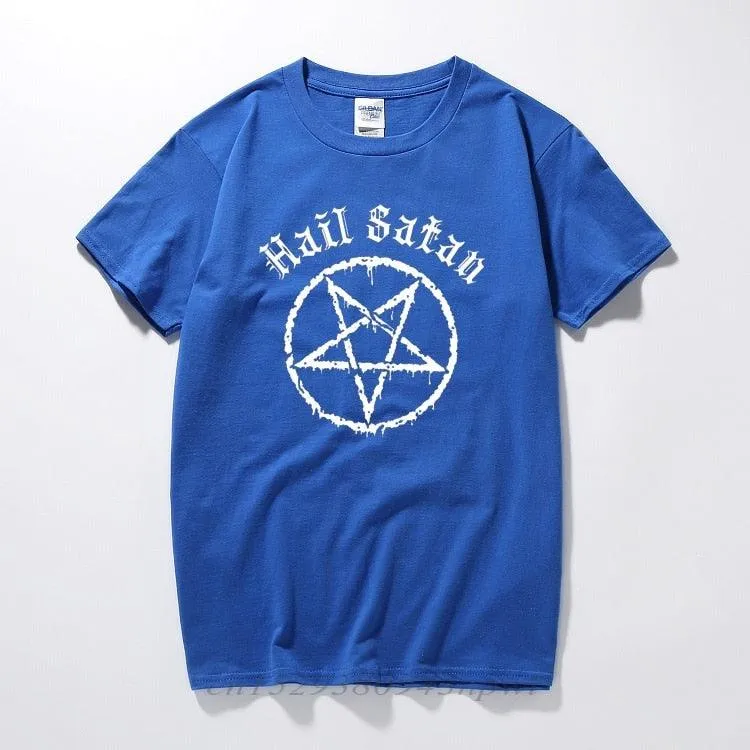 Hail Satan T-Shirt Pentagram rock goth unholy satanic