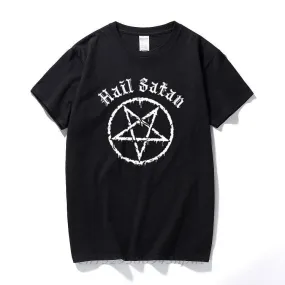 Hail Satan T-Shirt Pentagram rock goth unholy satanic