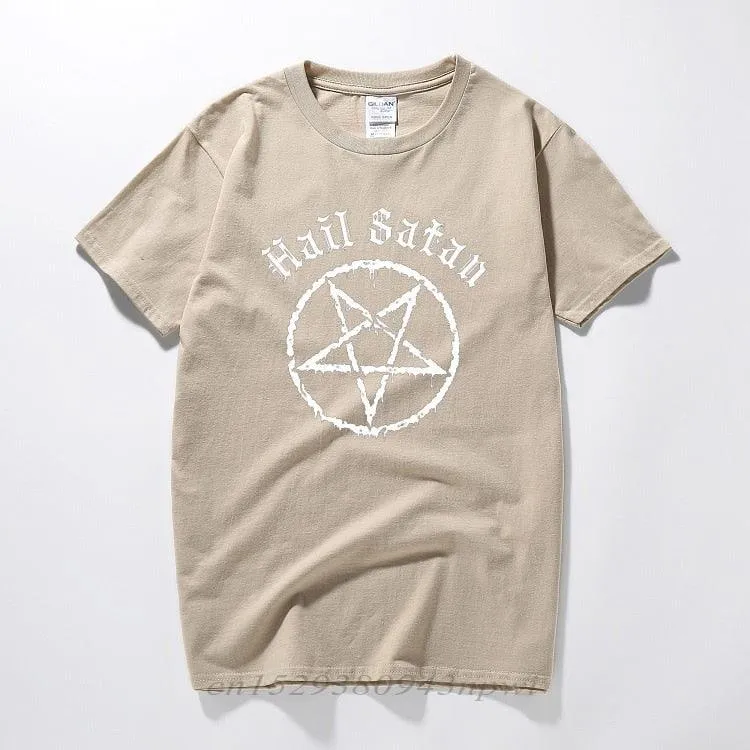 Hail Satan T-Shirt Pentagram rock goth unholy satanic