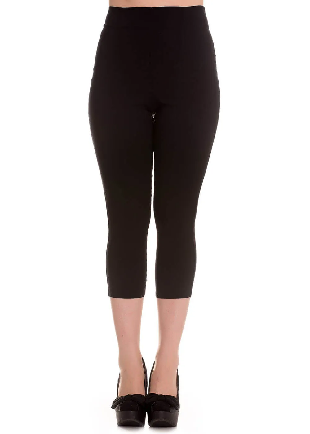 Hell Bunny Tina 50's Capri Trousers Black