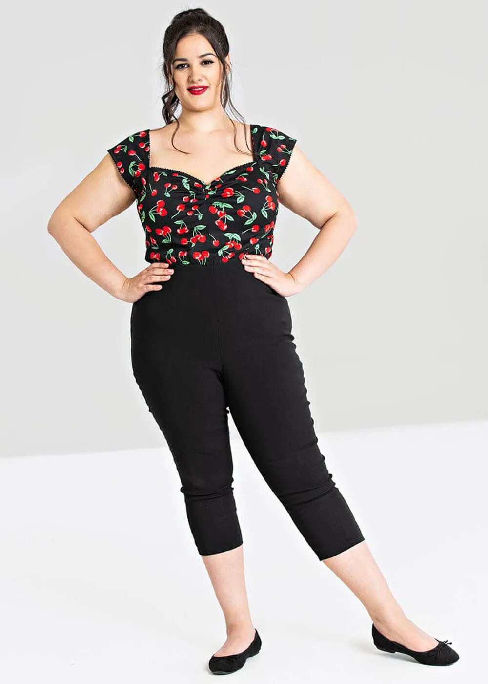 Hell Bunny Tina 50's Capri Trousers Black