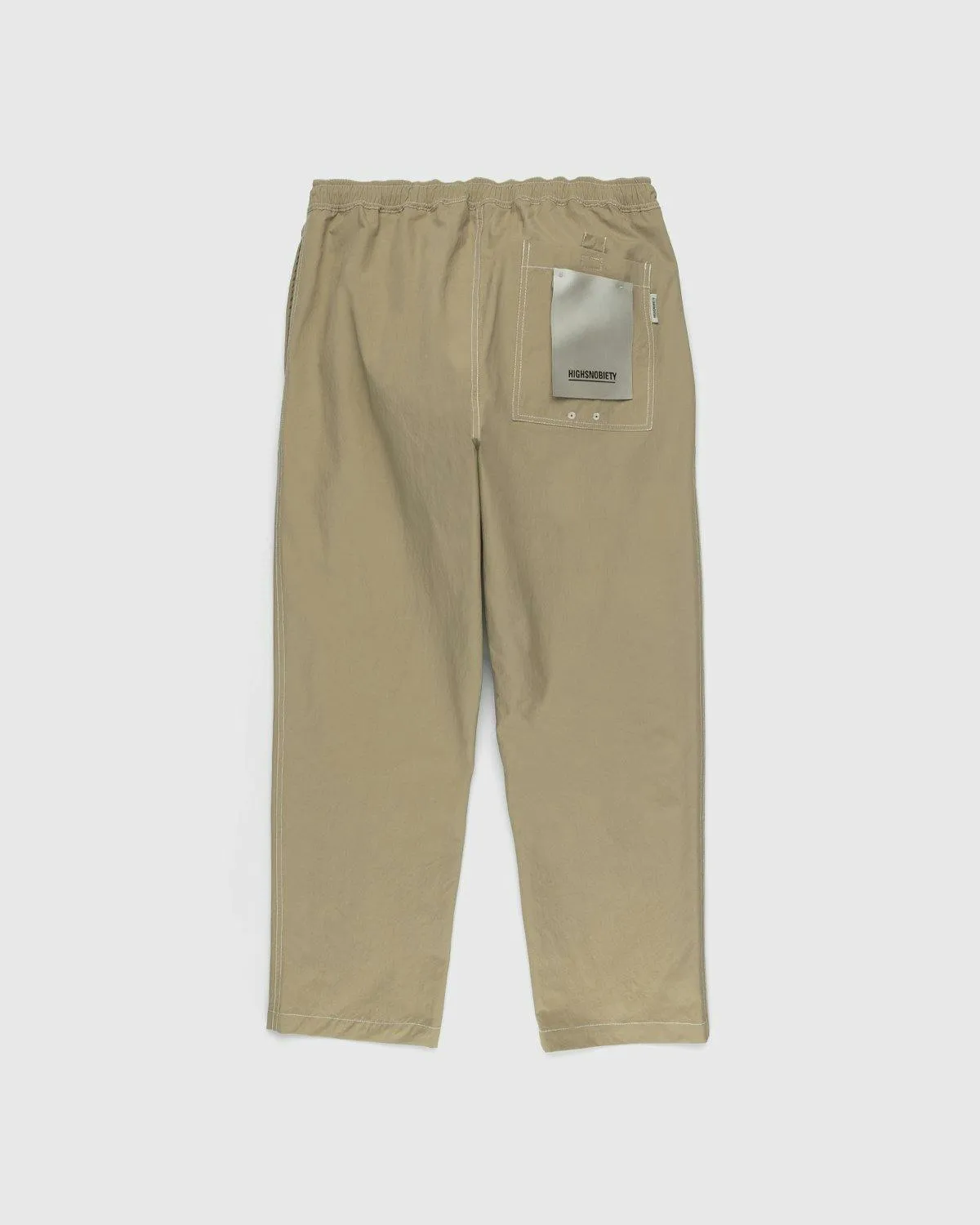 Highsnobiety – Contrast Brushed Nylon Elastic Pants Beige | Highsnobiety Shop