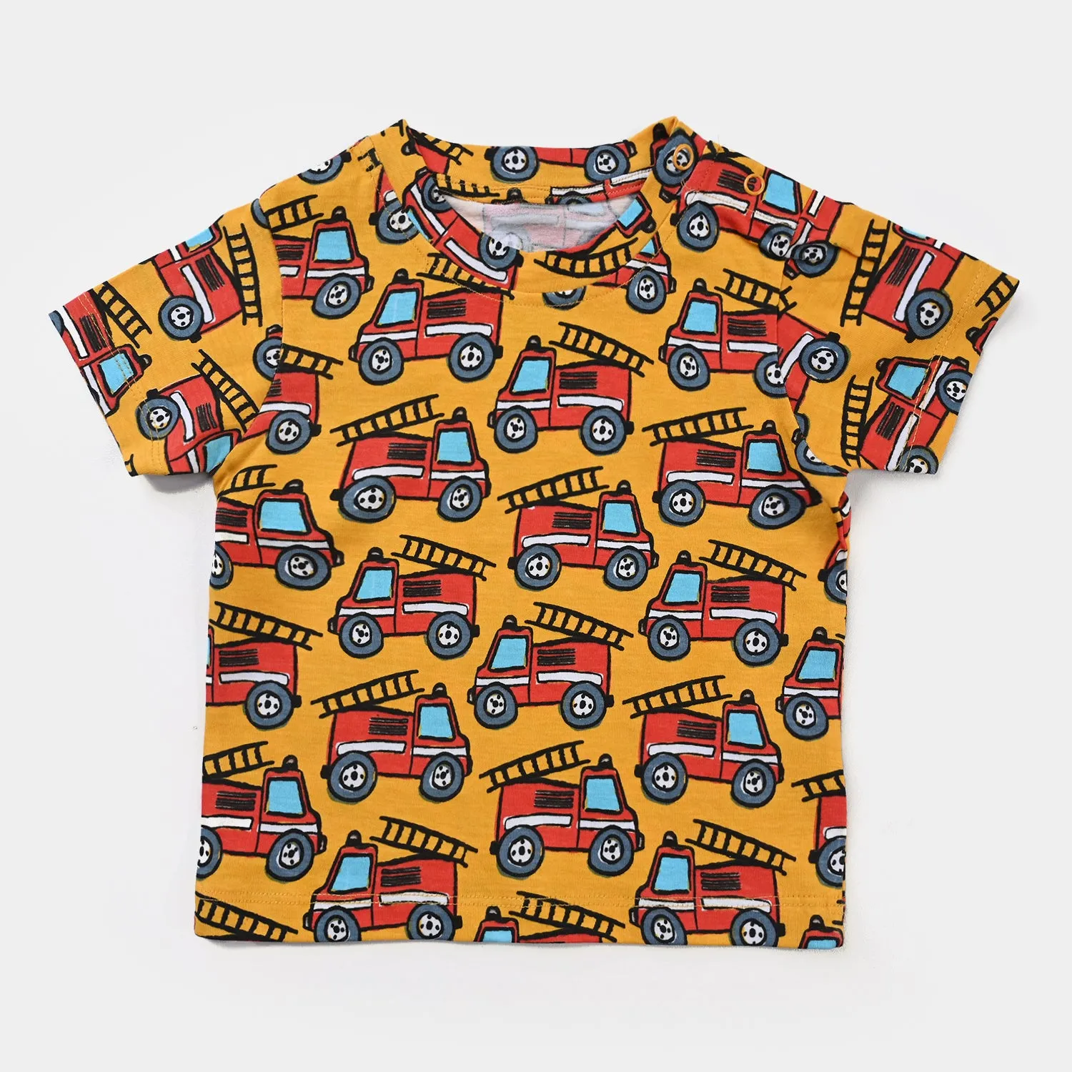 Infant Boys Cotton Jersey Round Neck T-Shirt Truck-L.Chrome