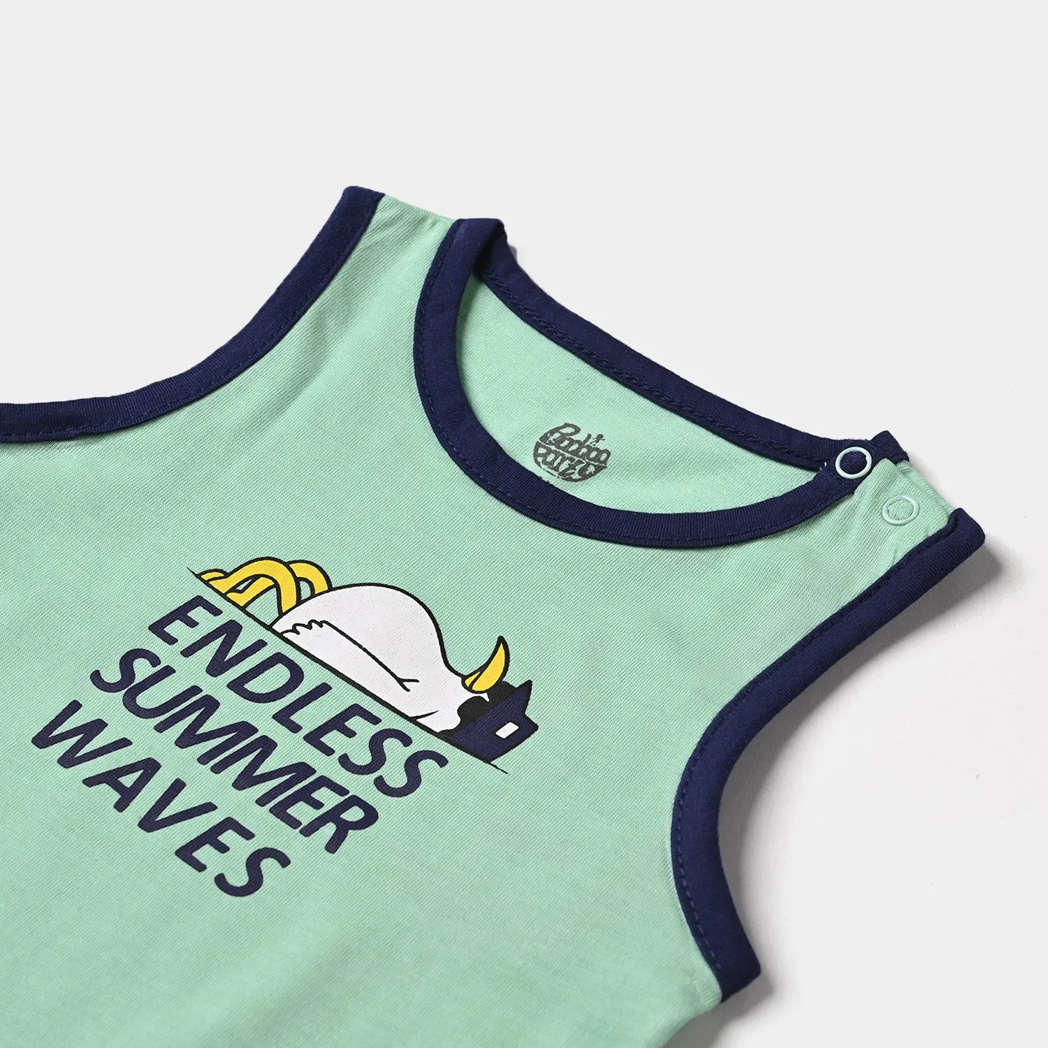 Infant Boys Cotton Jersey Sando Endless Summer Waves-Brook Green