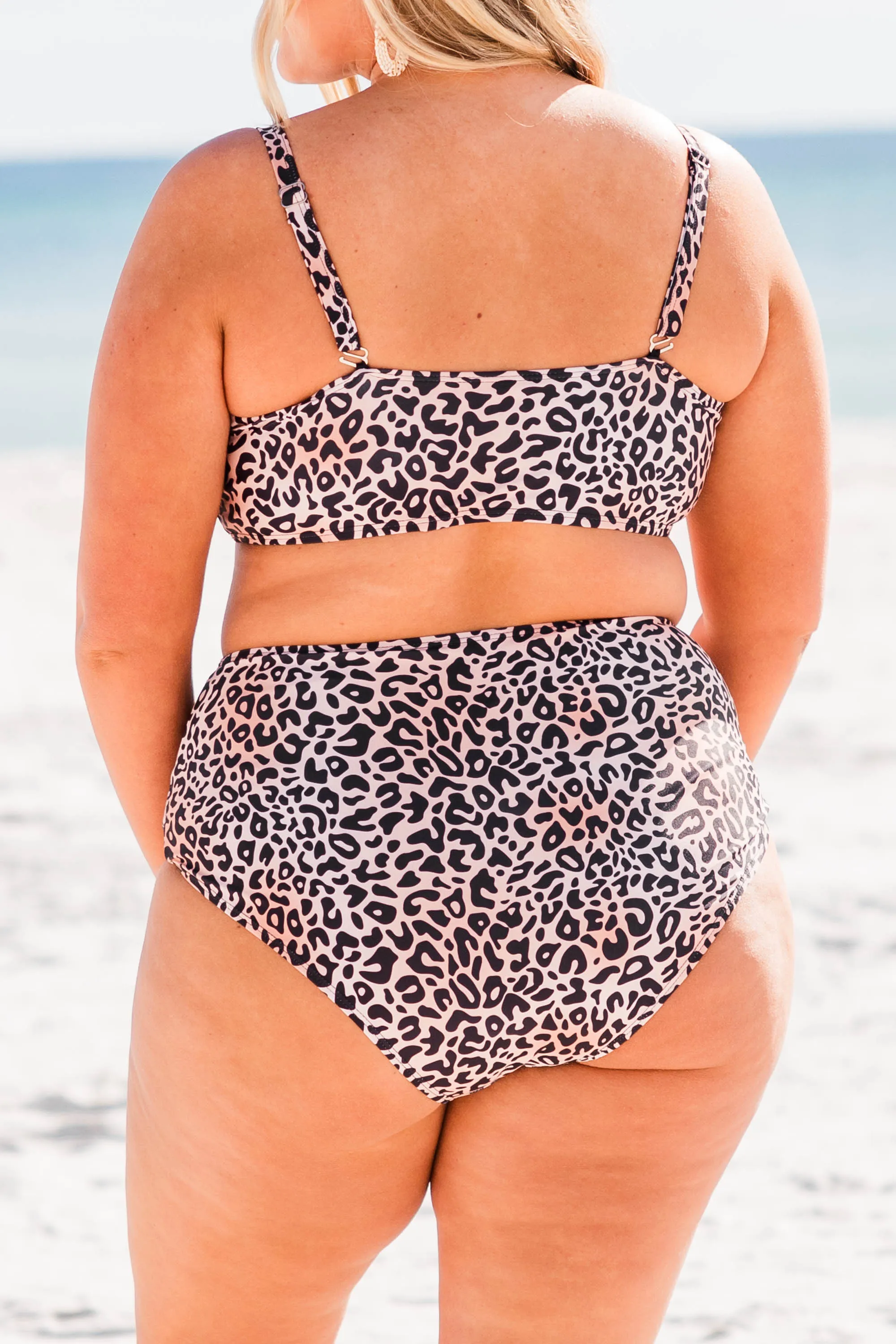 Jungle On The Beach Swim Top, Leopard