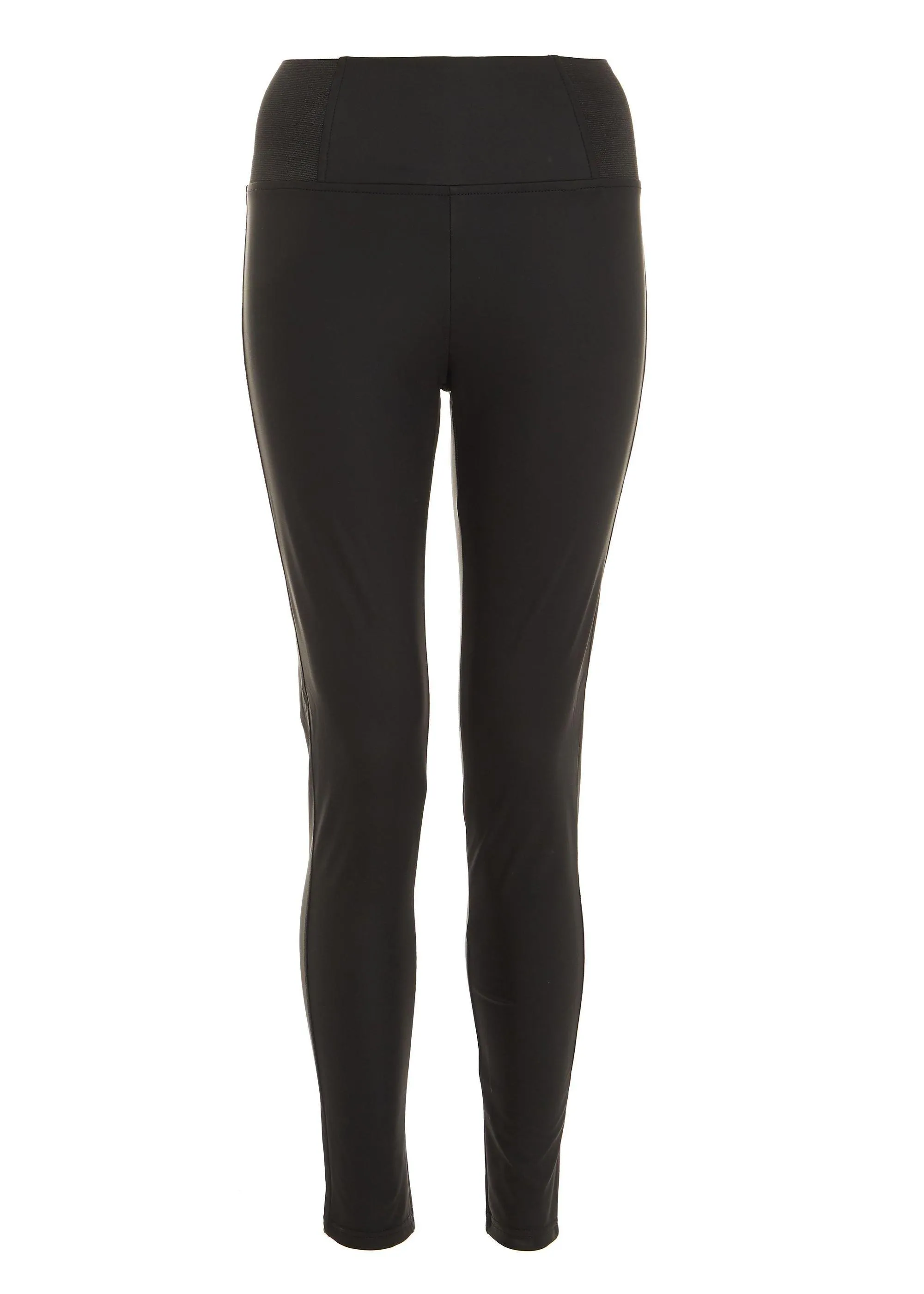 Leggings | Faux Leather Elasticated Leggings | Quiz