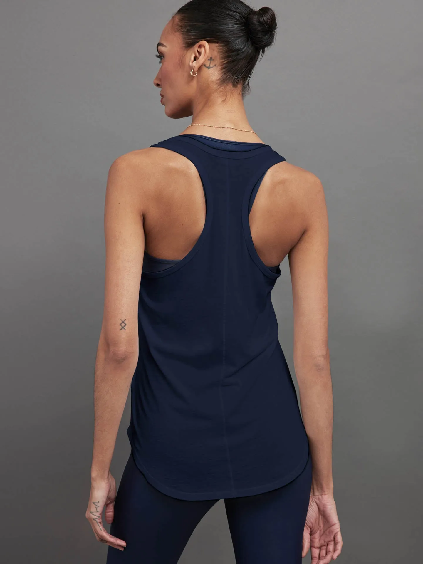 Long RacerBack Tank - Navy Blazer