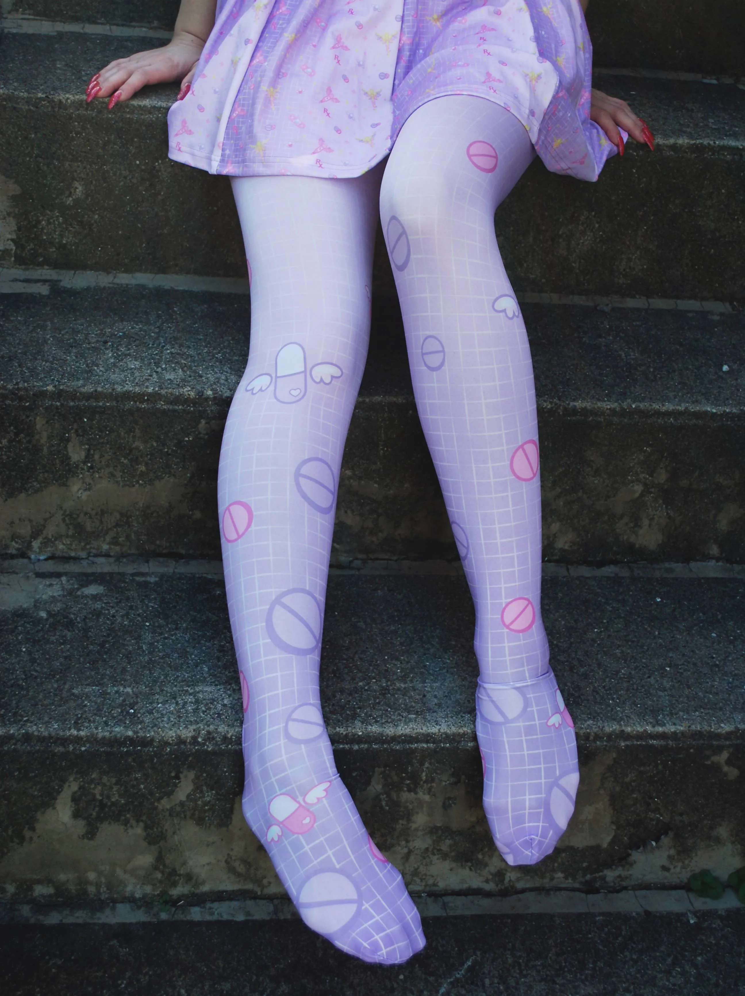 Magical Girl First Aid Tights in Lavender