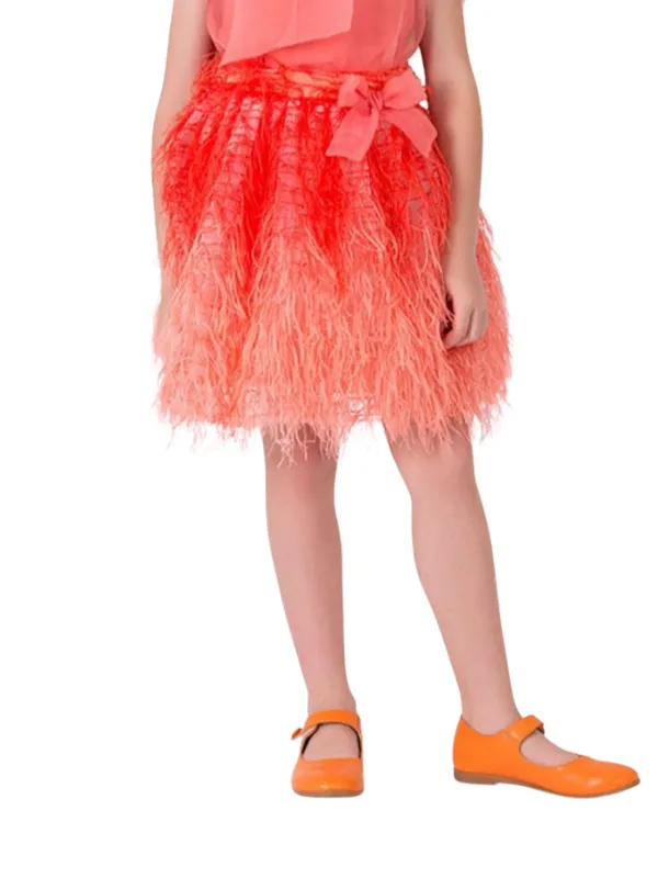 Mama Luma Skirt Feathers Coral