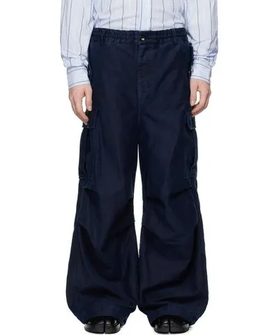 Marni Navy Moleskin Cargo Pants