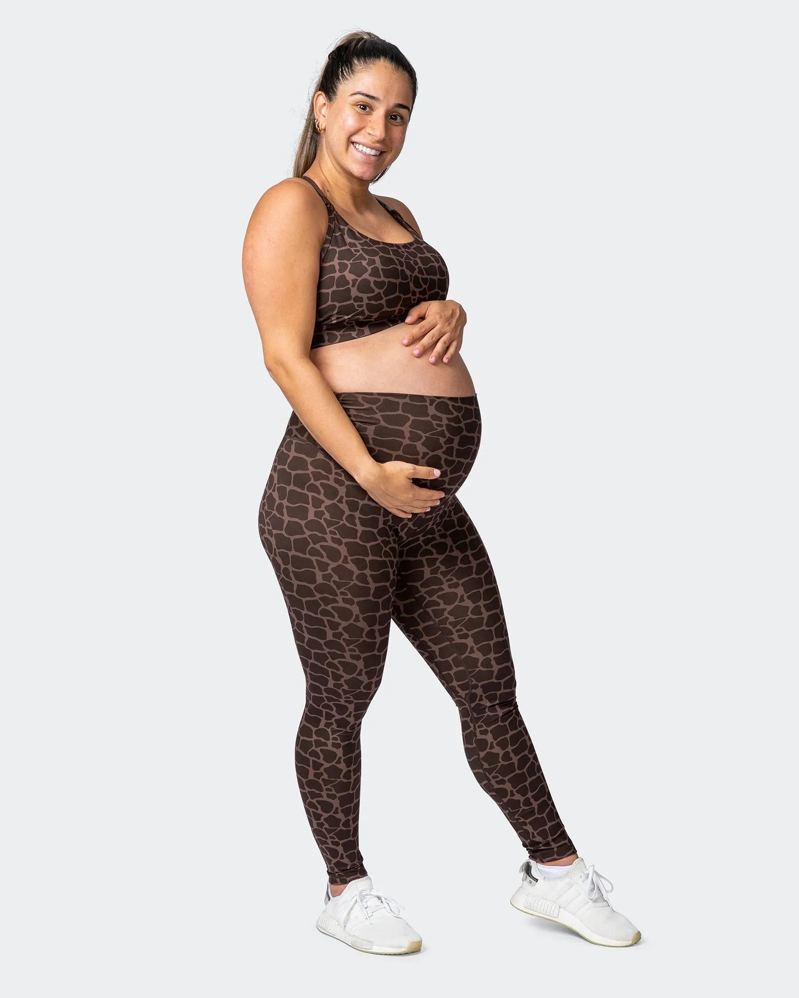 Maternity Everyday Leggings - Tonal Giraffe Print