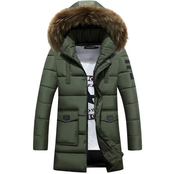 Men s Overcoat Winter Parka Hooded Jackets