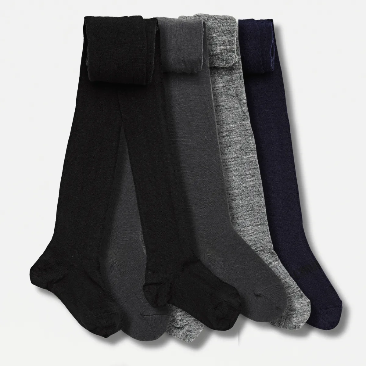 Merino Wool Flat Knit Essential Tights - Charcoal