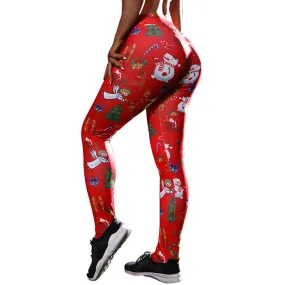 Merry Christmas Women Leggings Digital Print Feminina Jeggings High Waist Casual Elasticity High Waist Fitness Leggings