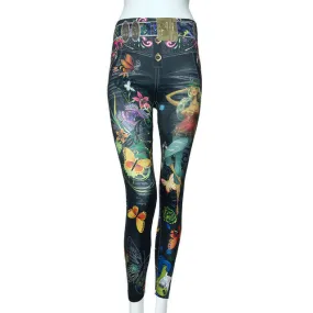 mokingtop Fashion Women's Jeans Skinny Jeggings Stretchy Slim Leggings Soft Pants Women Prient fairy Flower Legging #2 SM6