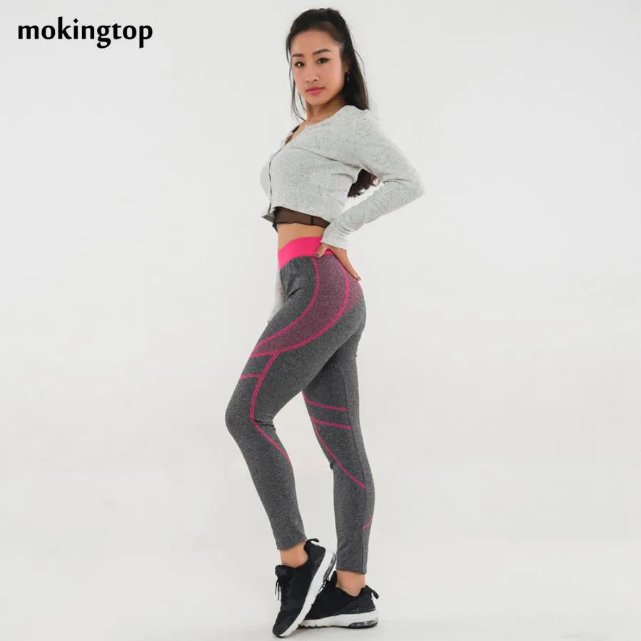 mokingtop High Waist Pants Casual Fitness Women Leggings Slim Stretch Sweatpants For Women Calzas Deportivas Mujer#121 SM6