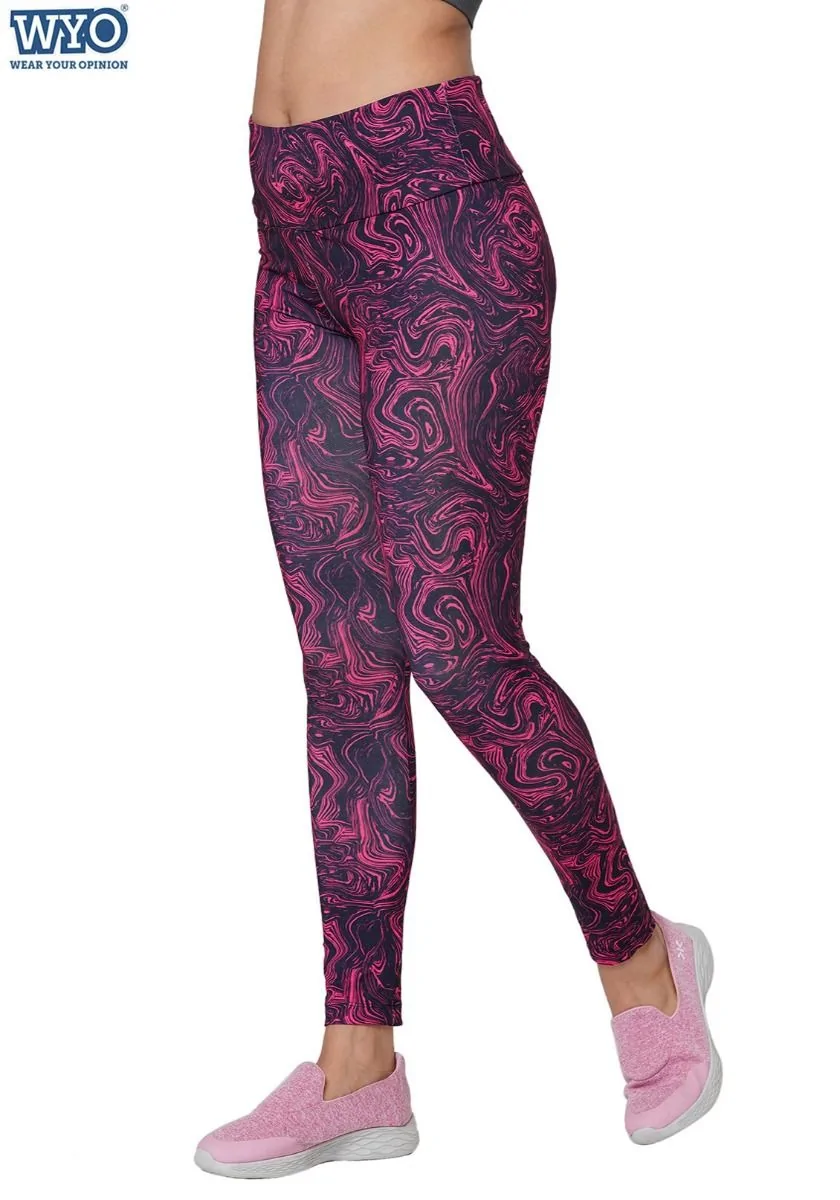 Pink Contour AOP Tights