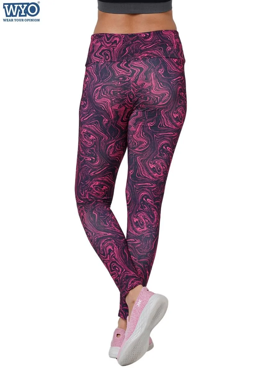 Pink Contour AOP Tights