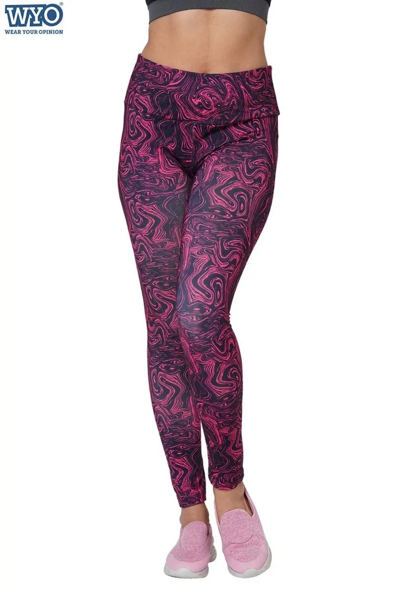 Pink Contour AOP Tights