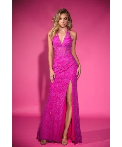 Portia and Scarlett PS25171 - Embellished Halter Prom Dress