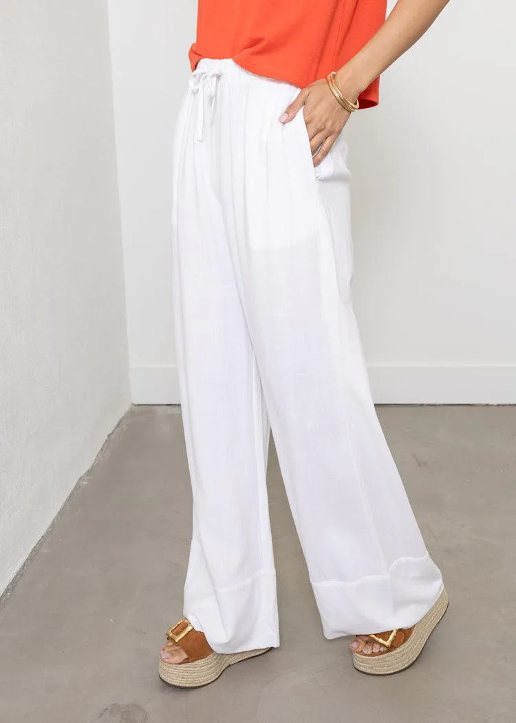 RD Style Sam Pull On Pants - White ***FINAL SALE***