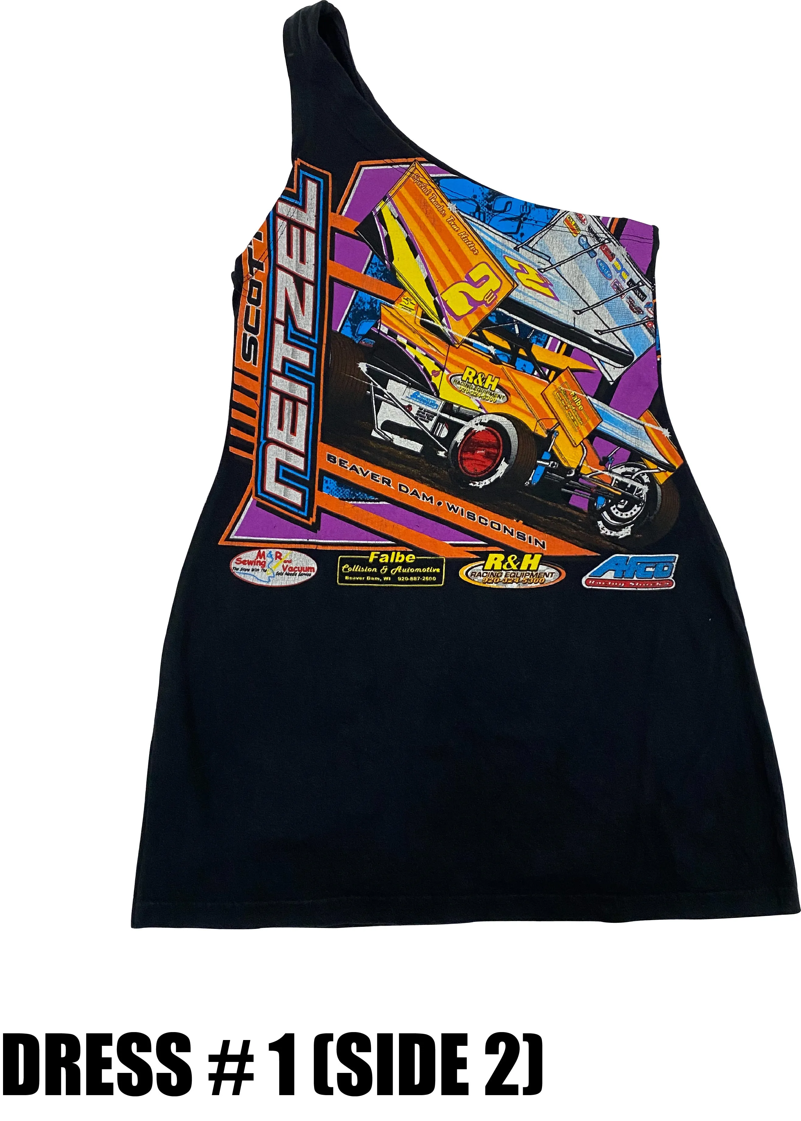 Reconstructed One Shoulder Racing Dress