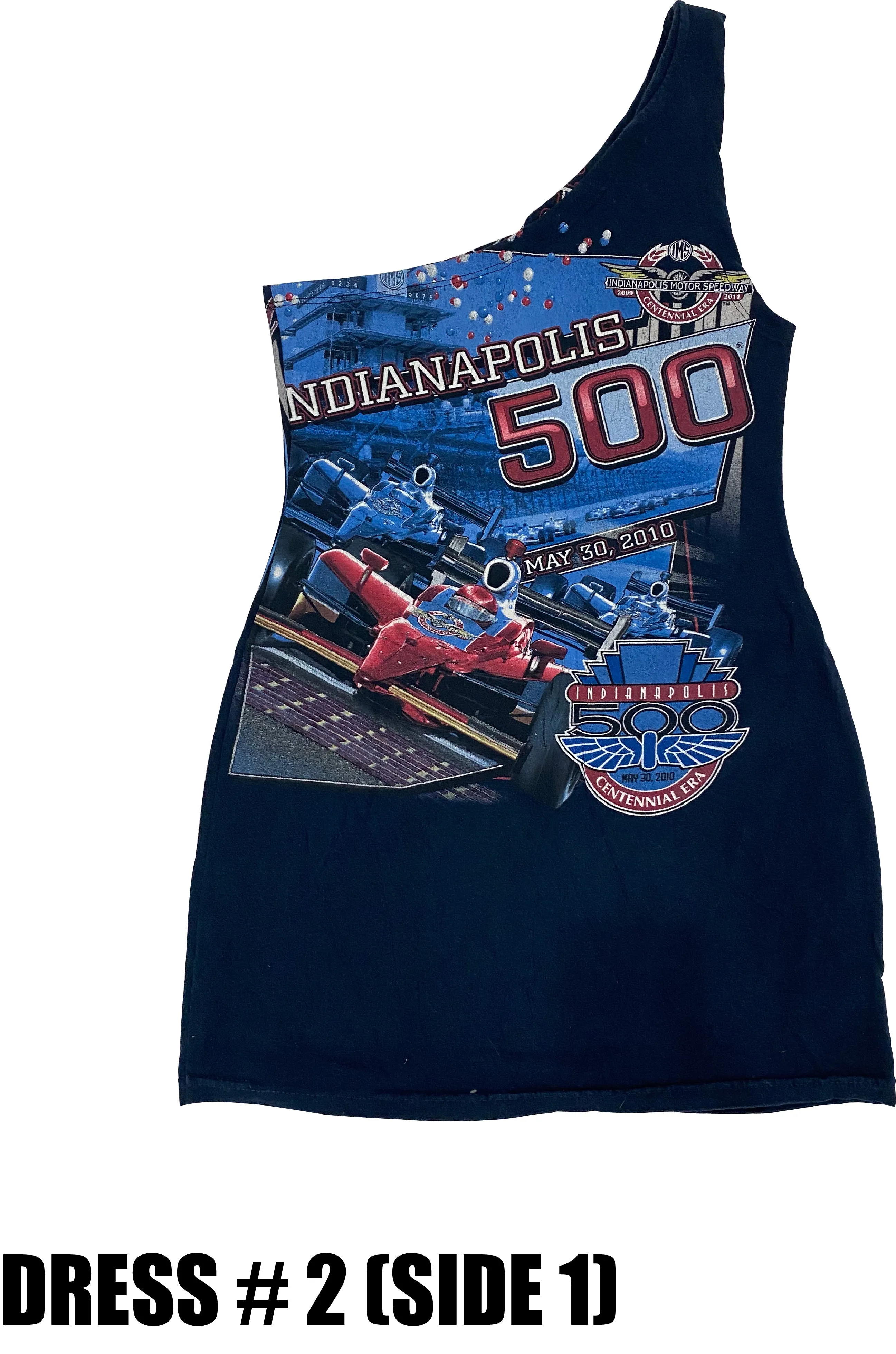 Reconstructed One Shoulder Racing Dress