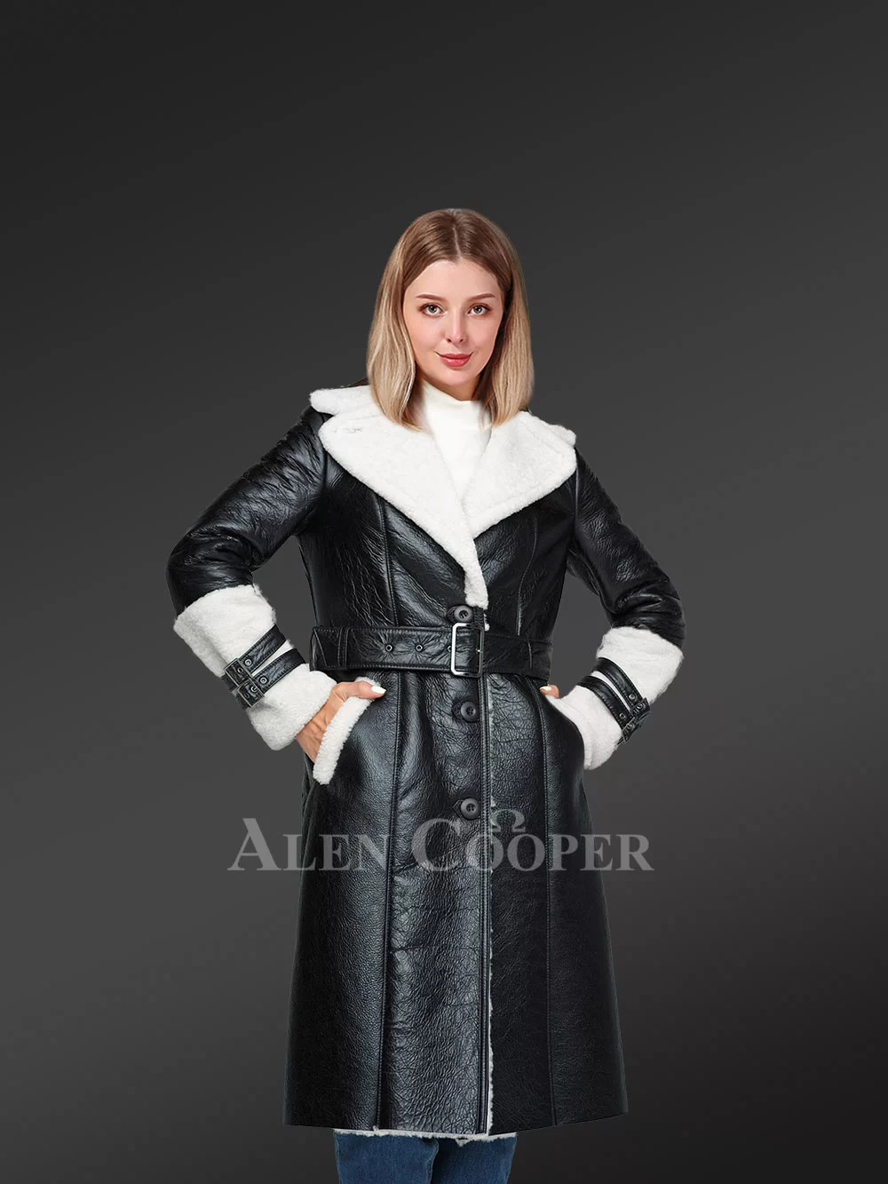 Royal Sheepskin Shearling Overcoat for women